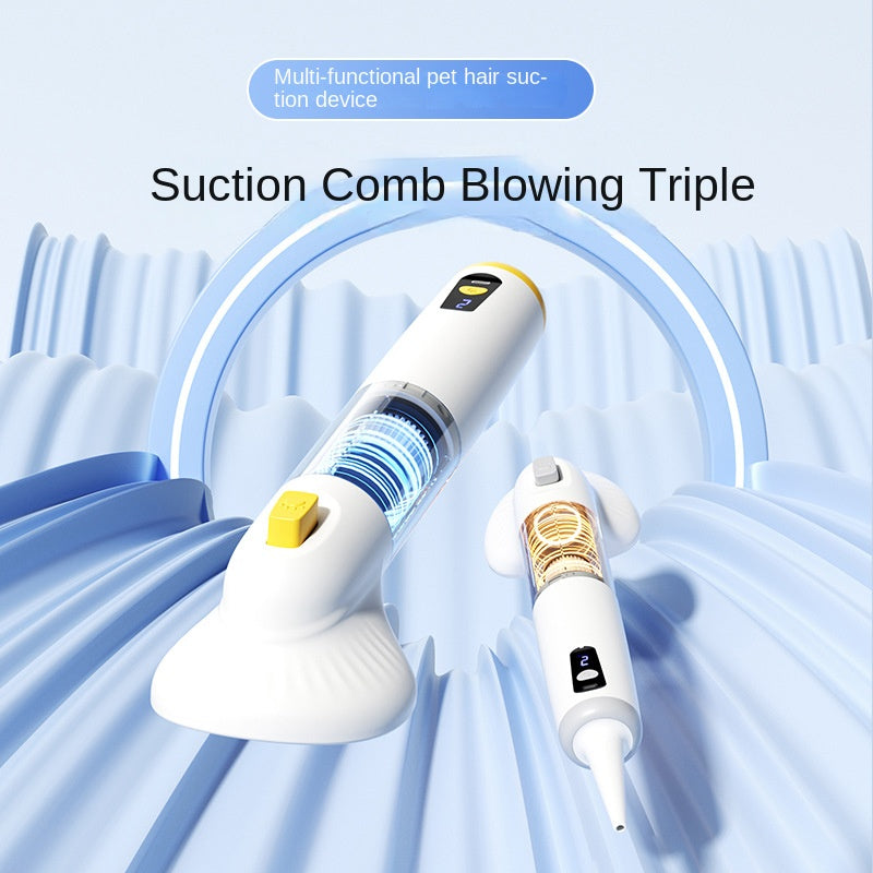 Pet Vacuum Cleaner Multi-Function Grooming Brush and Blower for Cat Hair Removal, Pet Hair Suction and Trimmer, Portable Car Vacuum