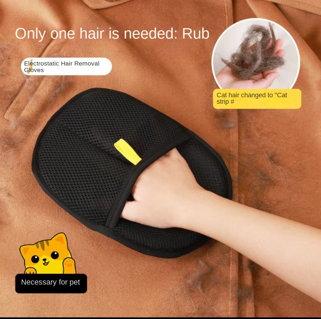 Pet Electrostatic Hair Removal Glove for Cats and Dogs Bidirectional Grooming Brush Anti-Static Cat Hair Glove