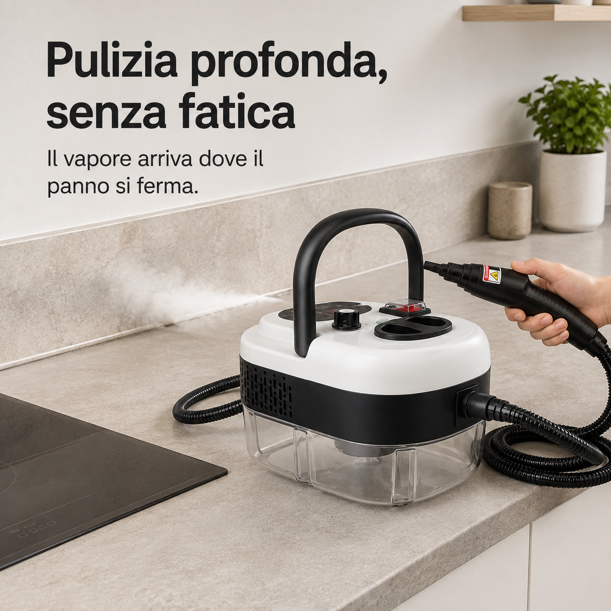 VapoPronto™ Pulitore a vapore portatile per una pulizia mirata di bordi, fughe e fessure