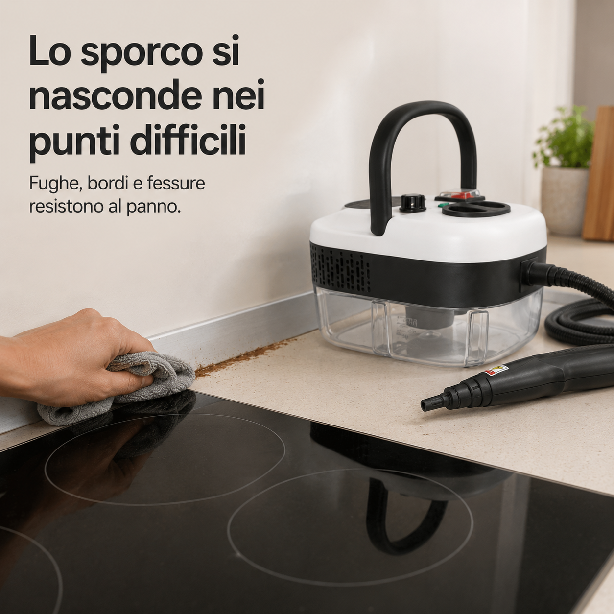 VapoPronto™ Pulitore a vapore portatile per una pulizia mirata di bordi, fughe e fessure