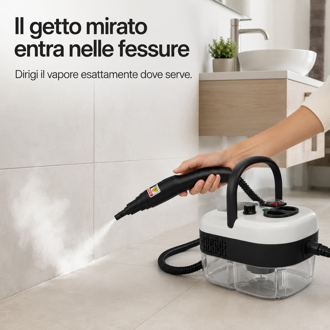 VapoPronto™ Pulitore a vapore portatile per una pulizia mirata di bordi, fughe e fessure