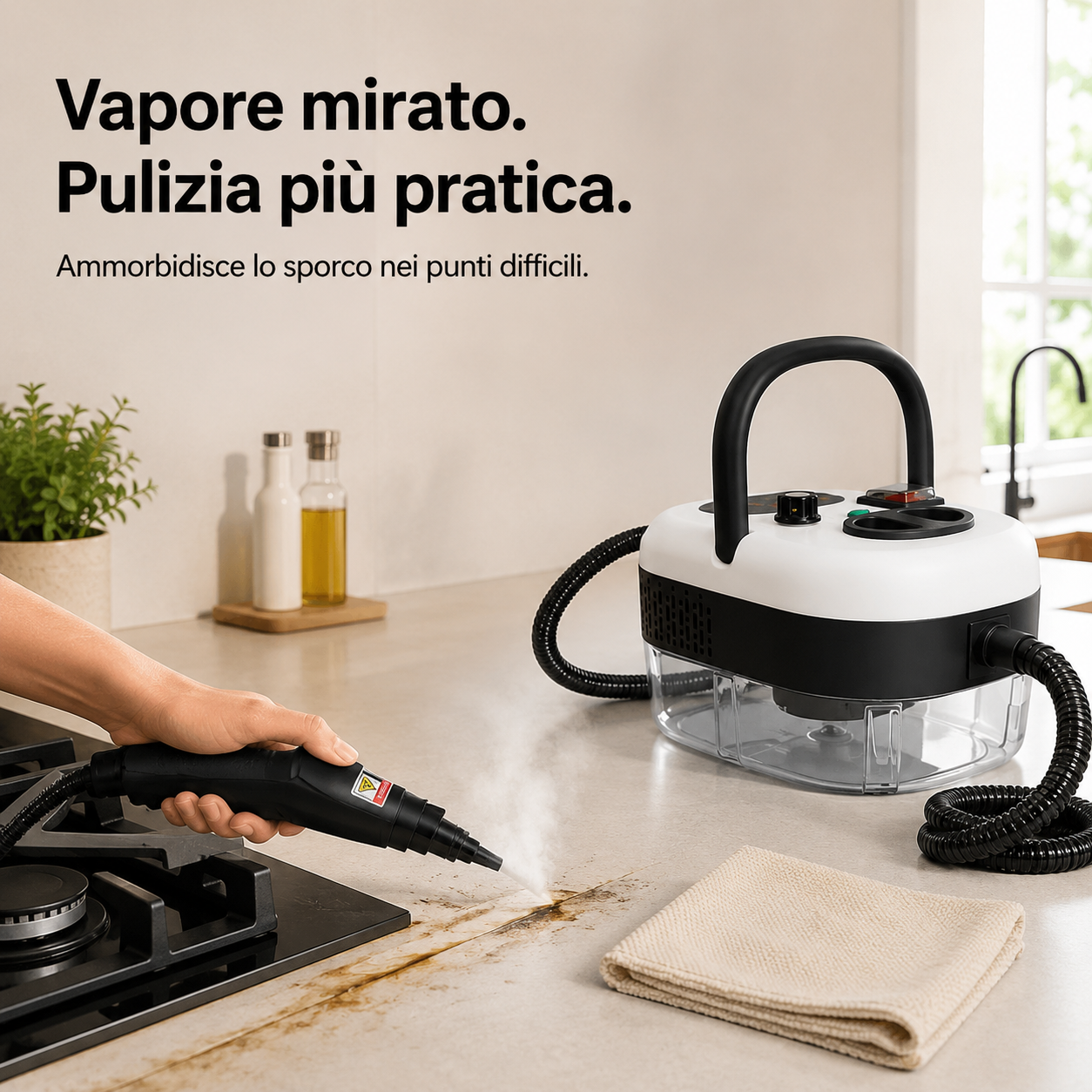 VapoPronto™ Pulitore a vapore portatile per una pulizia mirata di bordi, fughe e fessure