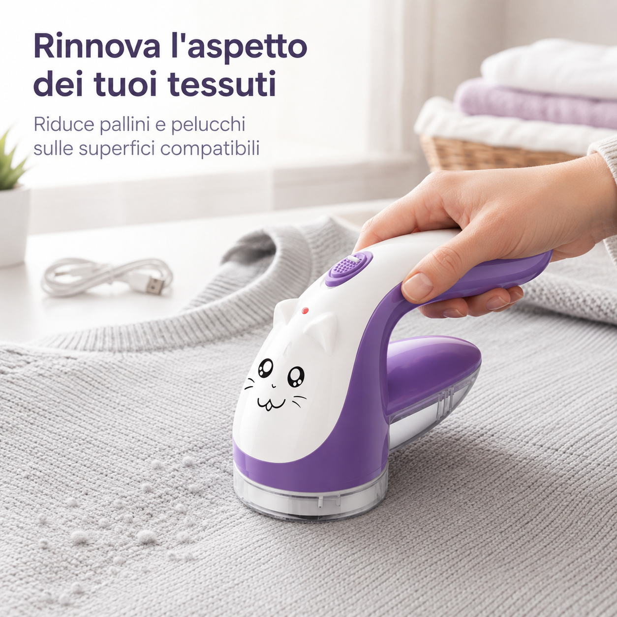 Levapelucchi elettrico con ricarica USB